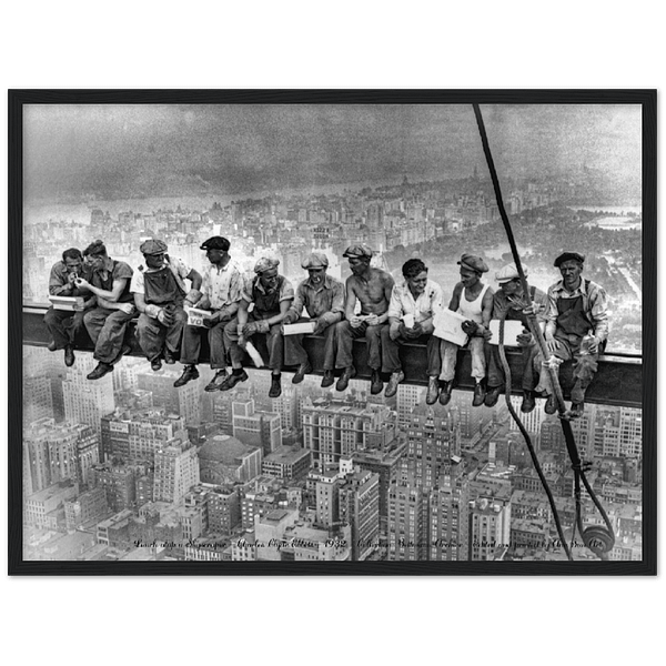 Lunch atop a Skyscraper – Charles Clyde Ebbets – Premium Matte Paper Wooden Framed Poster - 40×60 cm / 16×24″