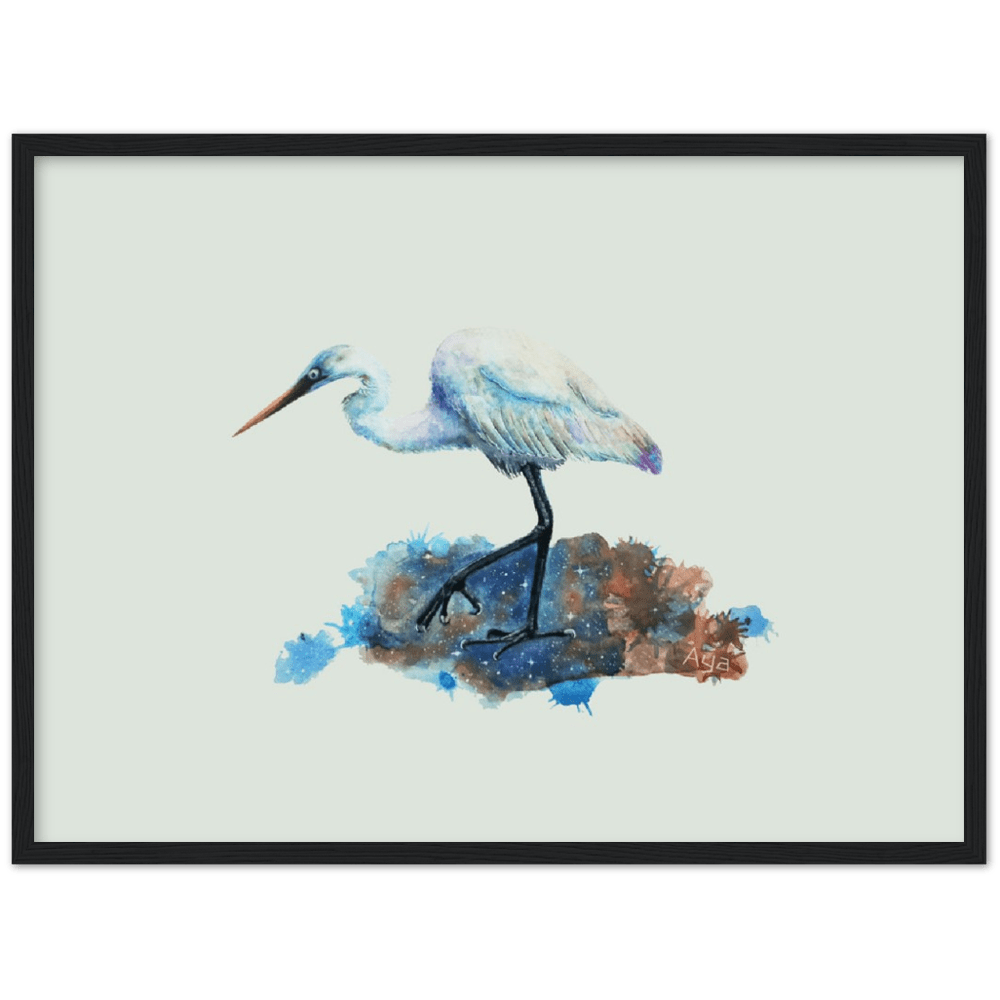 Classic Semi-Glossy Paper Wooden Framed Poster Bird by Aya