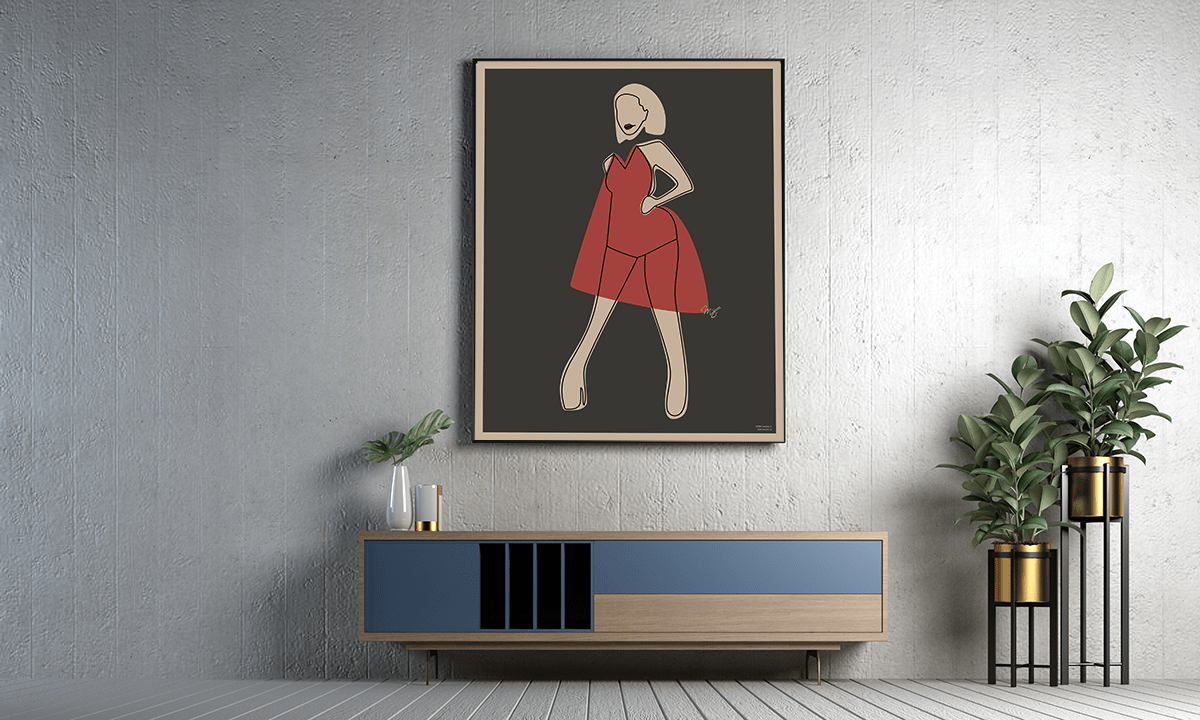 'Lady in red' by Maciasu - Premium Matte Paper Poster