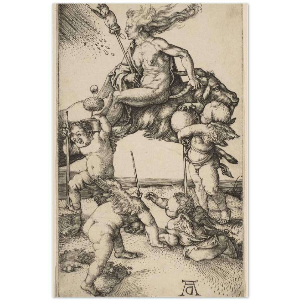 Witch Riding on a Goat by Albrecht Dürer - Premium Matte Paper Poster